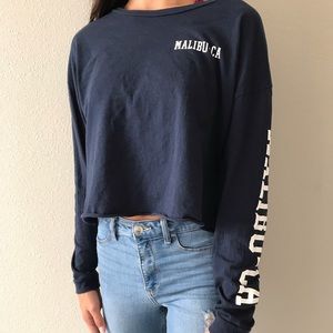 Navy blue cropped long sleeve